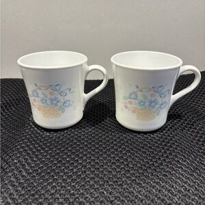 Lot Of 2 Vintage Corning Ware Country Cornflower Mugs Cups